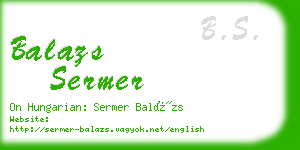 balazs sermer business card